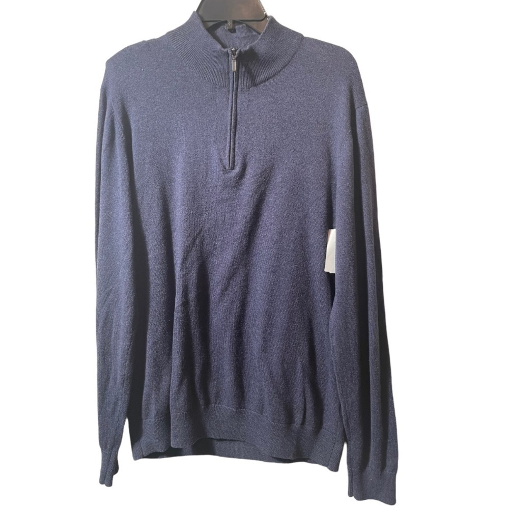 Wallin & Bros 1/4 zip blue sweater